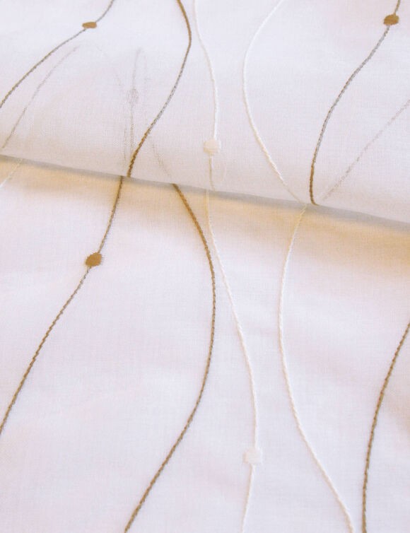 Vitrage voile brodé serpentins - la paire (beige)
