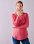 Trui in patenttricot met uitlopend model (blushroze)