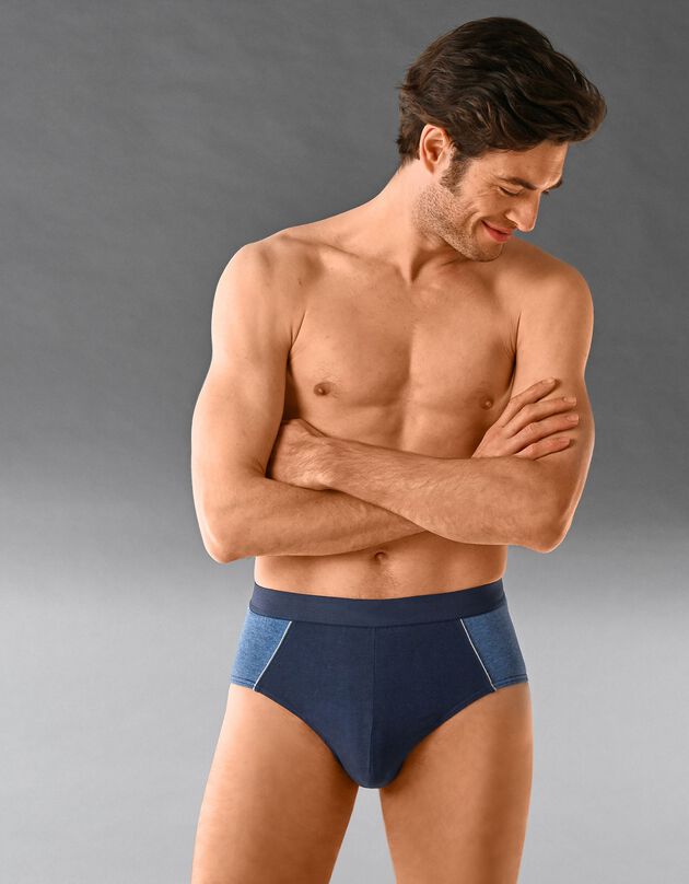 Gesloten slip met hoge taille - set van 4 (jeans / marine)