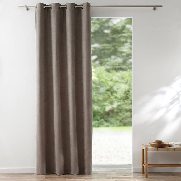 Rideau occultant et isolant finition oeillets (taupe)