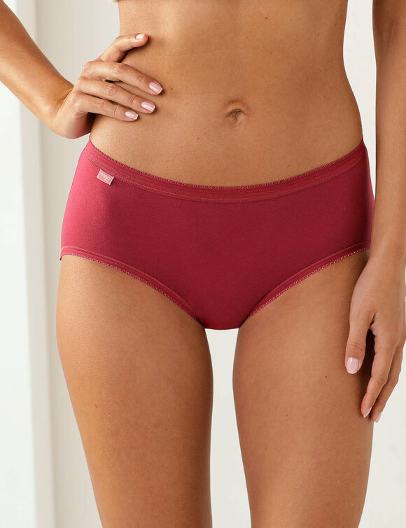 Culotte midi Basic+, lot de 3 achet&eacute;es +  GRATUITE (1) (rose + prune + bordeaux + blanc)