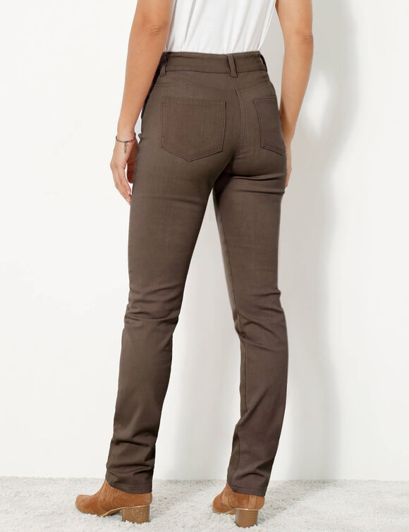 Pantalon droit gainant - grande stature entrej. 78 cm (marron)