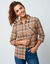Geruit flanellen overhemd (beige / chocolade)
