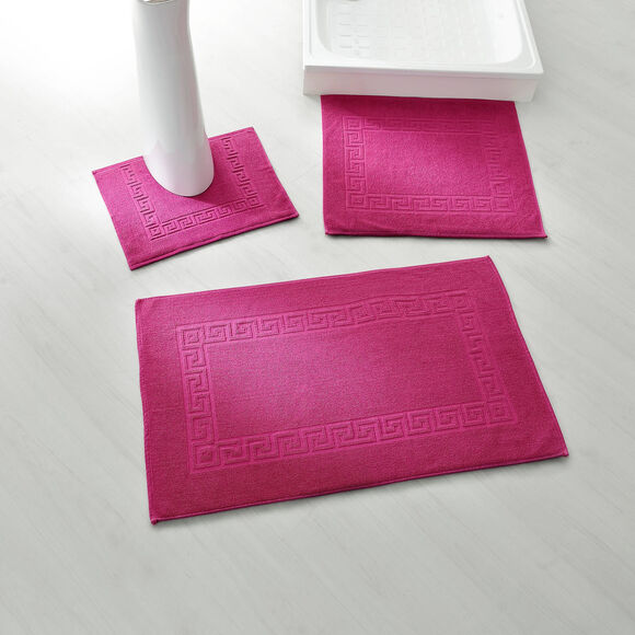 Tapis de bain éponge liteau motif frise grecque (bruyère)