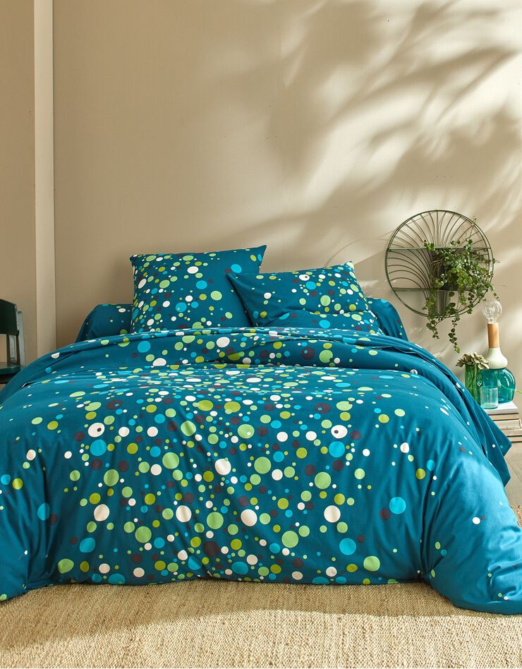 Linge de lit Pétillant coton  (bleu paon)
