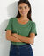 T-shirt met ronde hals en korte mouwen (mosgroen)