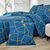 Linge de lit Geoffroy en coton à motifs graphiques (bleu paon) Linge de lit Geoffroy en coton à motifs graphiques (bleu paon)