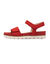 Sandalen met doorloopzool en scratchriempjes (rood)