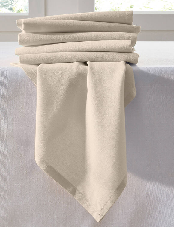 Serviette de table unie - lot de 6 (&eacute;cru)
