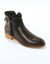 Platte boots in leer (zwart)