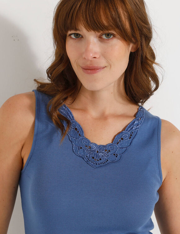 Débardeur dentelle (bleu)