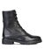 Boots met gekartelde zool en leren bovenwerk, zwart (zwart)