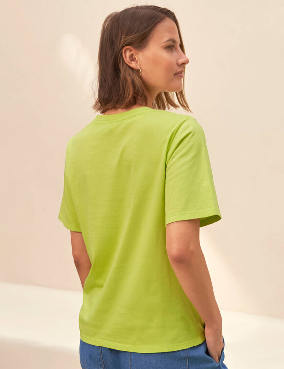 T-shirt imprim&eacute;, volume loose (anijs / wit)