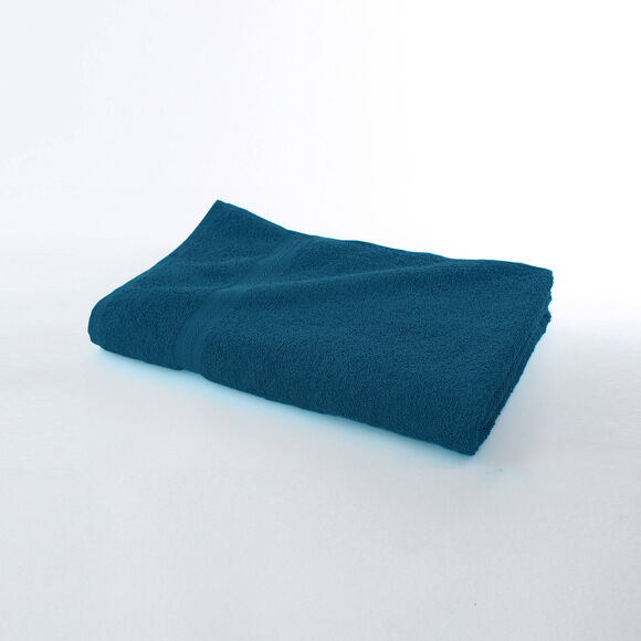 Collection serviettes de bain unies 420 g/m2 confort moelleux (bleu paon)