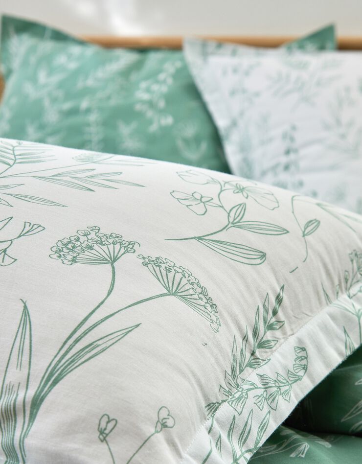 Bedlinnen Alessia in katoen met bloemenprint (groen)