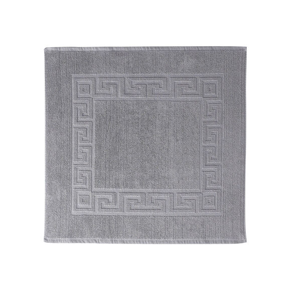 Tapis de bain éponge liteau motif frise grecque (gris moyen)
