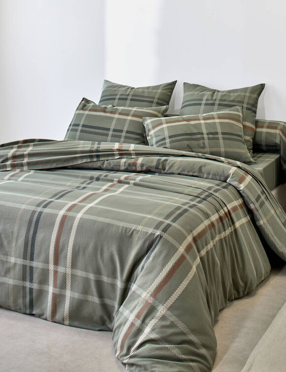 Linge de lit Karl imprim&eacute; &eacute;cossais - coton 52 fils/cm&sup2; (vert)