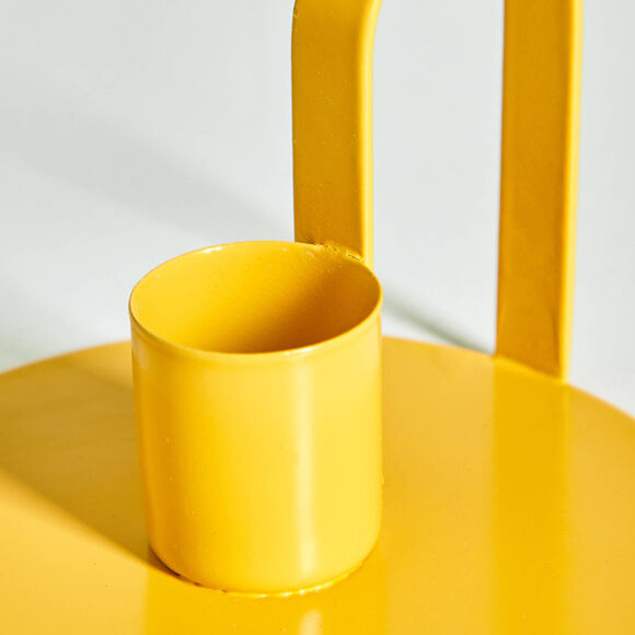 Bougeoir jaune métal - lot de 2 (jaune)