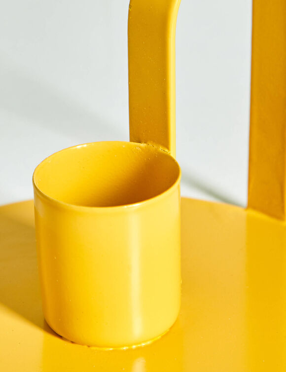 Gele kaarshouder in metaal - set van 2 (geel)