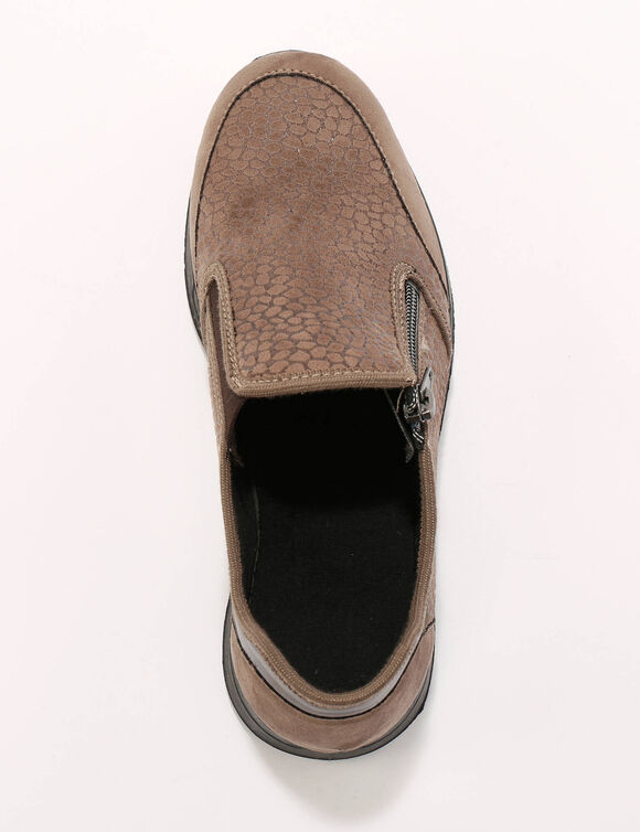 Sneakers met ritssluiting, speciaal voor gevoelige voeten, van rekbare stof (taupe)