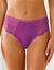 Microvezel- en stretchkant slipje in tanga-vorm met hoge taille - set van 2 (pruim + nude)