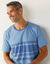 Pyjama short coton rayé (bleu)