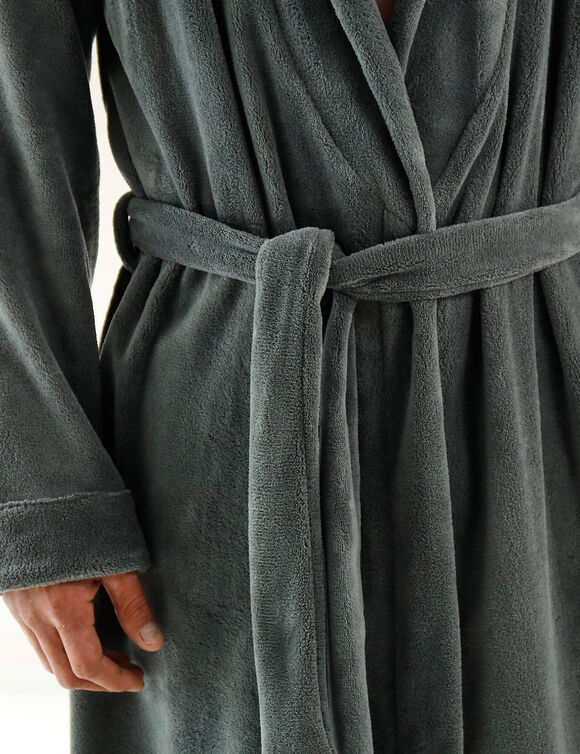 Robe de chambre toucher peluche (anthracite)