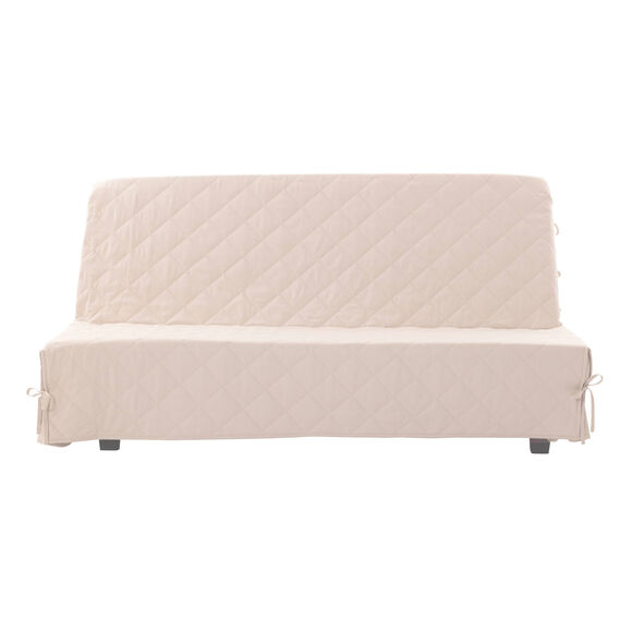 Housse clic-clac standard matelassée coton bachette uni (sable)