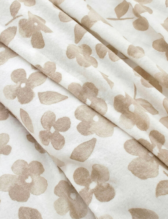 Linge de lit Petunia en flanelle imprim&eacute;e (sable)