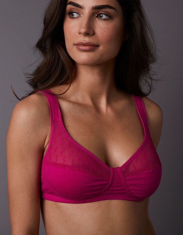 Soutien-gorge coton uni Casma - sans armatures (cerise)