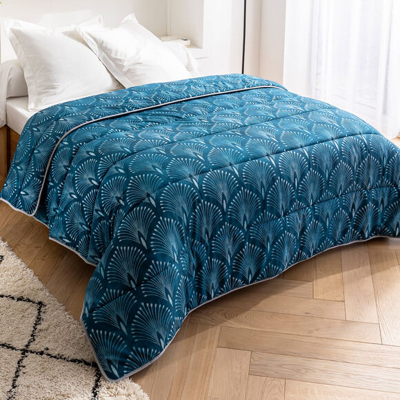 Bedrukt dekbed in katoen Palmito 400 g/m2 (blauw)