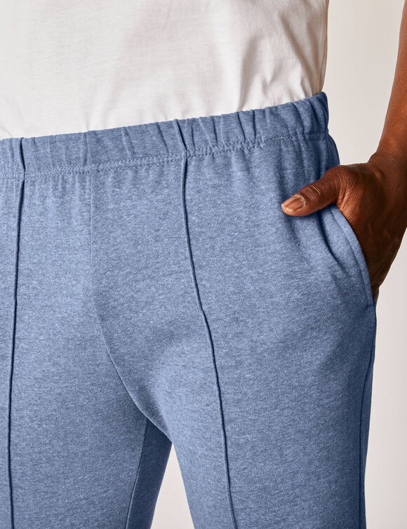 Pantalon loisirs molleton, bas resserr&eacute;s (bleu jean)
