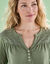 T-shirt met Tunesische hals en 3/4-mouwen, broderie anglaise (lichtkaki)