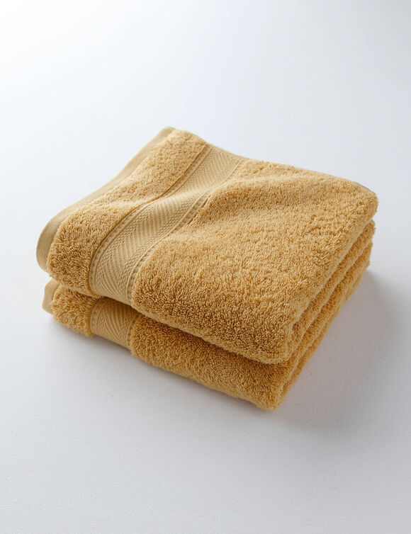 Collection serviettes de bain unies 540g/m2 confort luxe  (miel)