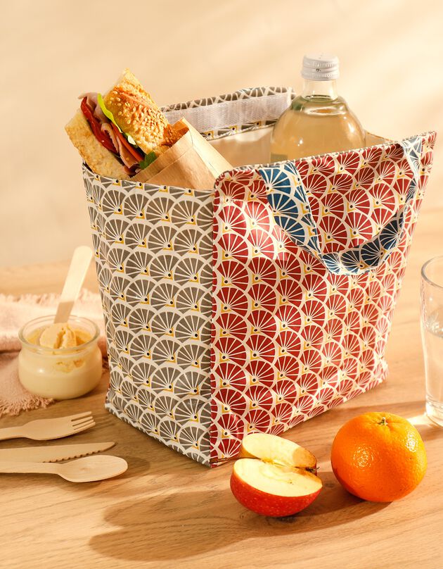 Ondoorlatende, bedrukt lunch bag - upcycling collectie (veelkleurig)