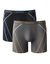 Boxer long à surpiqûres coupe short - lot de 2 (noir + gris)