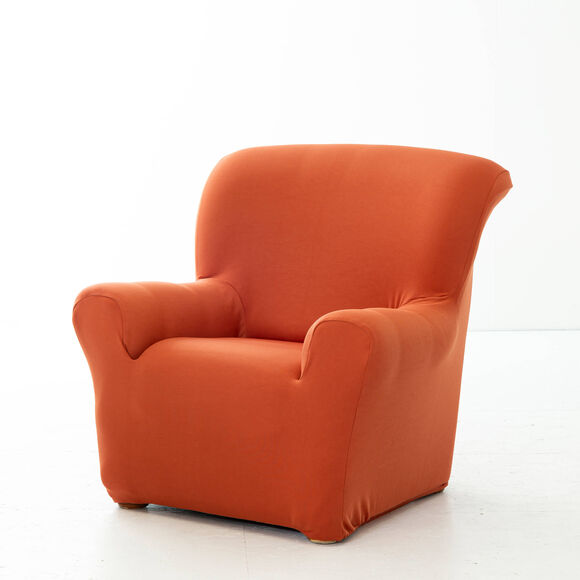 Housse unie fauteuil canapé bi-extensible  (terracotta)