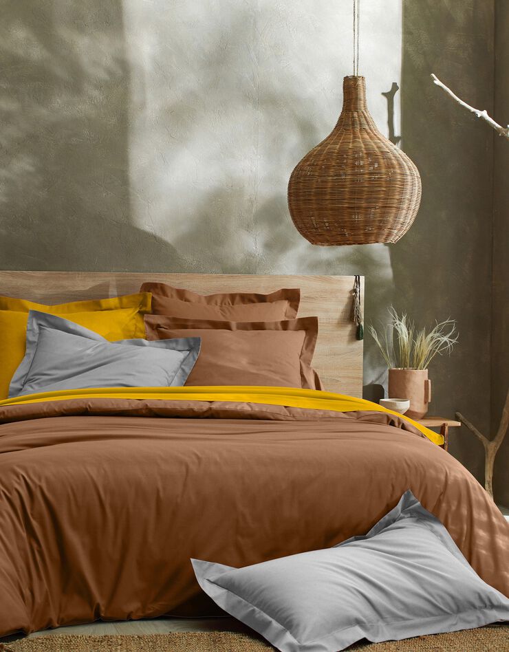Linge de lit uni coton (caramel)