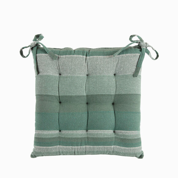 Gestreept stoelkussentje - set van 2 (eucalyptus)
