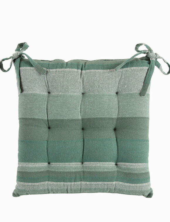 Gestreept stoelkussentje - set van 2 (eucalyptus)