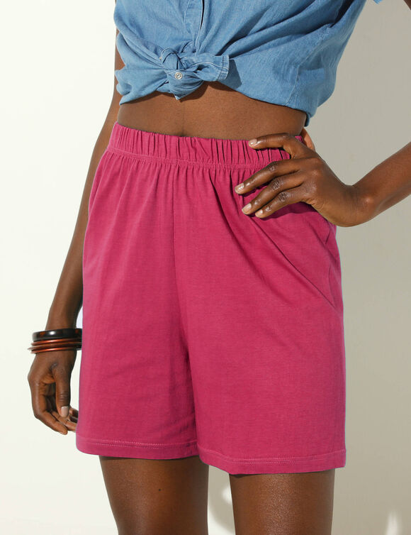 Short effet jupette - lot de 2 (blanc / framboise)