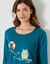 Pyjama en coton imprim&eacute; hiboux manches longues  (vert sapin)