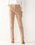 Steungevende broek, recht model met hoge taille (zandkleur)