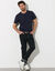 T-shirt met ronde hals en korte mouwen (marine)