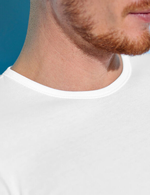 Tee-shirt sous-vêtement homme ras de cou - lot de 2 (blanc)