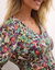 Robe midi imprimée, viscose fluide (vert / violine)