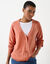Vest in lamswol met V-hals en knoopsluiting (chiné roze)