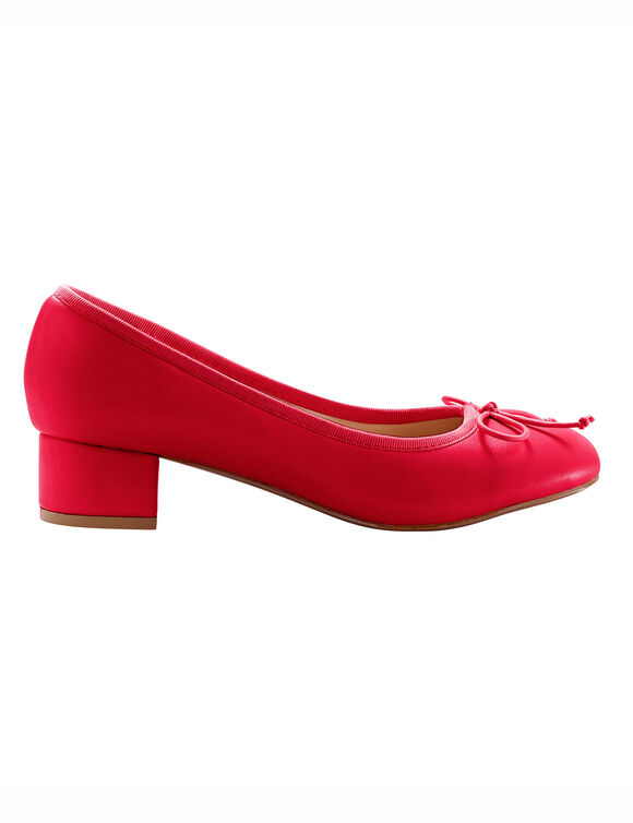 Ballerines petit talon (rouge fonc&eacute;)