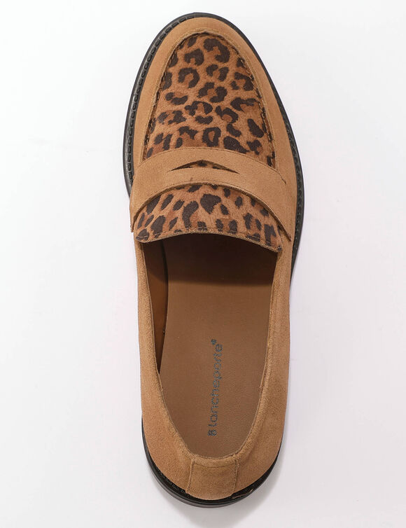 Loafers met luipaardmotief (bruin)