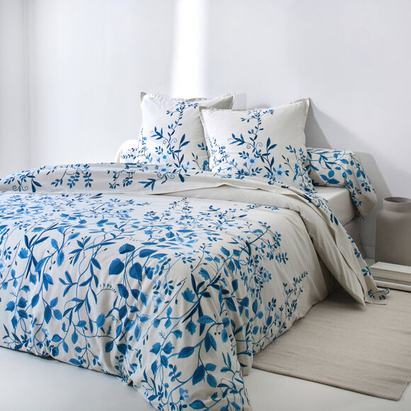Linge de lit M&eacute;lodie imprim&eacute; - coton 57 fils/cm&sup2; (bleu)